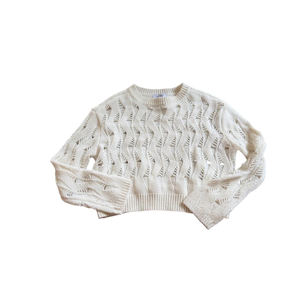Chic Just Polly NY Open Knit Cropped Sweater - Women's XS